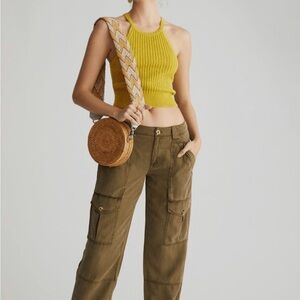 Pilcro Desert Open Back Tank in Chartreuse, Size XS